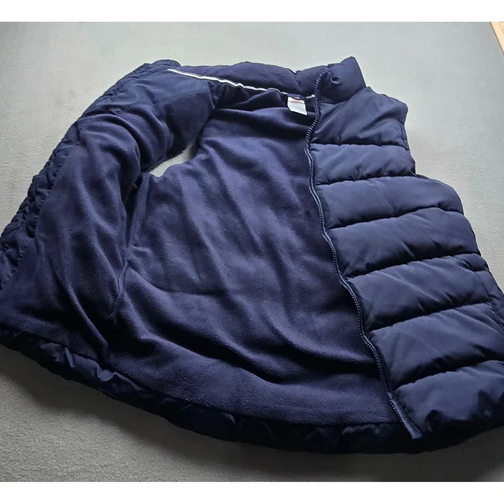 Gymboree Boys Navy Blue Puffer Vest Fleece Lined Mock Neck‎ Size 12 3030570